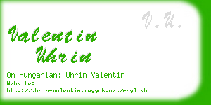 valentin uhrin business card